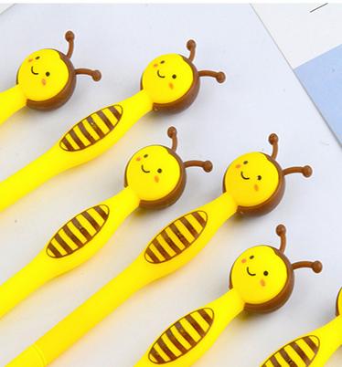 Best selling gel pens Creative Stationery Student Lovely Cartoon Bee Full Needle Tube Neutral Pen Black Pen Children's Gift403