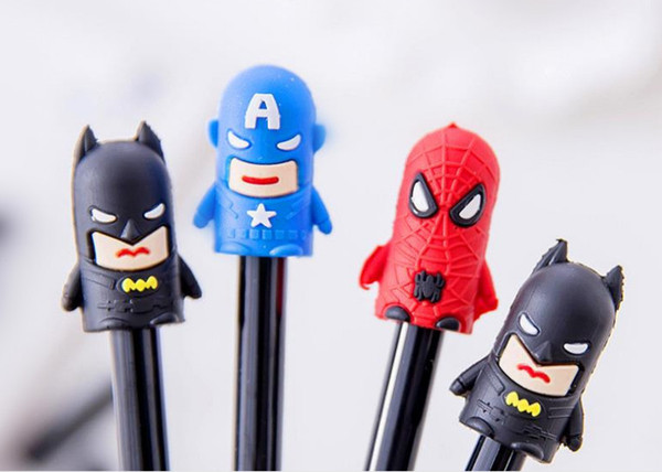 Best selling gel pensCartoon Cute Superman American Captain Spider-Man Pen Signature Pen Superhero Neutral Pen 286