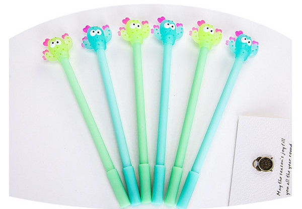 Best selling gel pens Creative cartoon cactus modelling neutral pen office learning signature pen full needle tube pen056