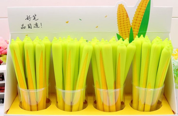 Best selling gel pens Korean version silicone corn neutral pen stick silicone neutral pen signature pen plant stationery216