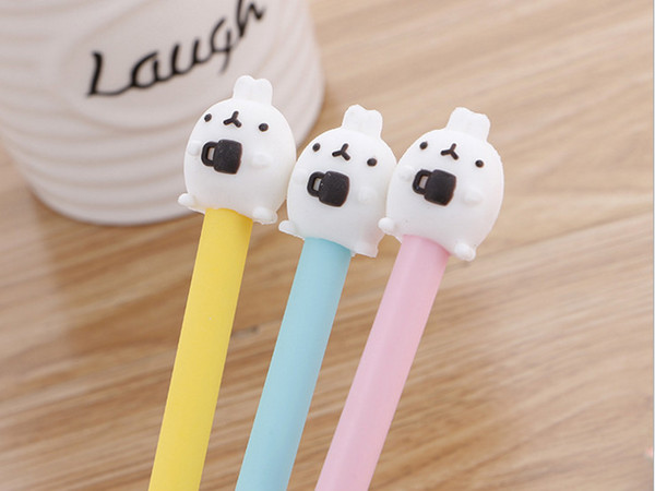 wholesale gel pens free shipping Creative three-dimensional soft coffee rabbit neutral pen cartoon student signature pen19