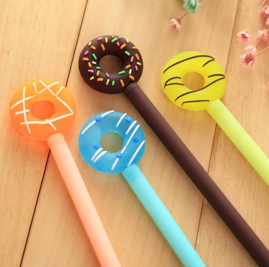 wholesale gel pens free shipping Korean Cute Donut Neutral Pen Stationery Learning Office Signature Pen GP13