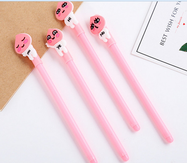 Best selling gel pens Creative Stationery Soft Adhesive Patch Peach Neutral Pen Student Water-based Pen Tube Signature Pen183