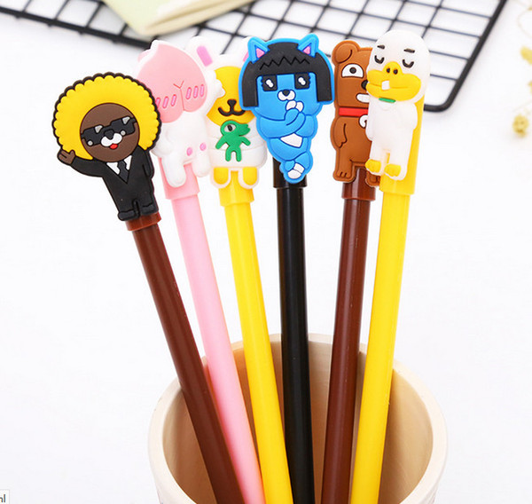 Best selling gel pens Creative neutral pen cute cartoon head neutral pen black signature penstudent prize 207