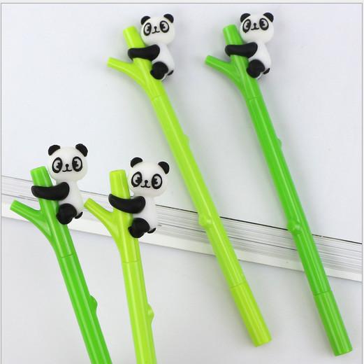 Best selling gel pens Cartoon Panda Plastic Neutral Pen Creative Bamboo Pen 0.5mm Black Pen Student Supplies197