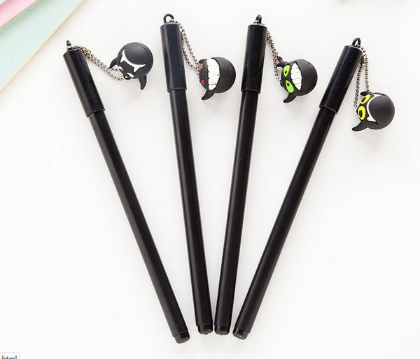 Best selling gel pens Creative cartoon cute monster pendant neutral pen student Black Signature Pen 0.5mm222