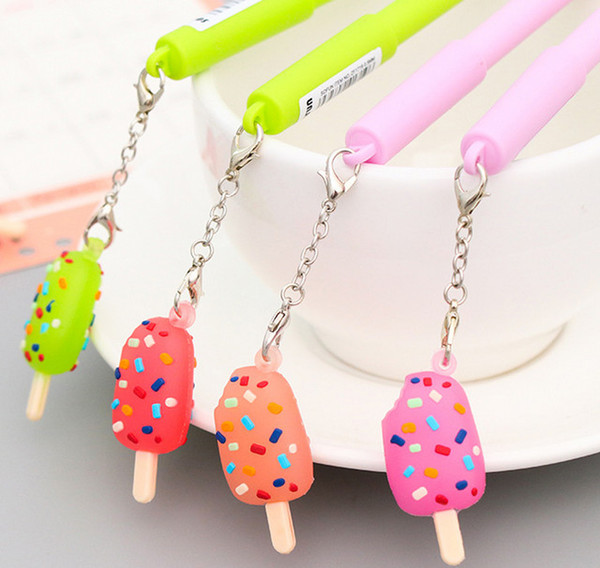 Best selling gel pens Korean stationery cartoon ice-cream pendant neutral pen for primary and secondary school students223