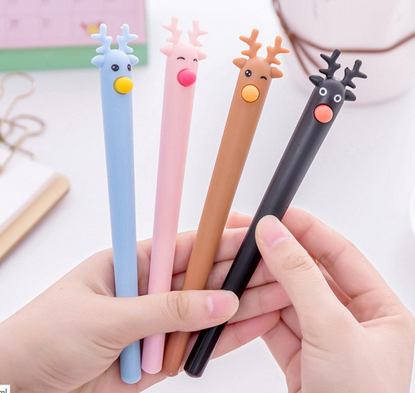 Best selling gel pens Creative elk cartoon neutral pen cute learning stationery deer water-based signature pen Christmas gift232