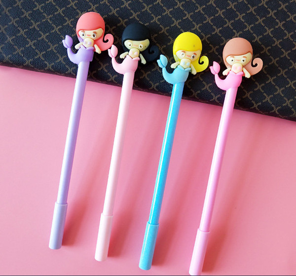 Best selling gel pens Creative stationery Mermaid cartoon neutral pen student black pen office signature pen293