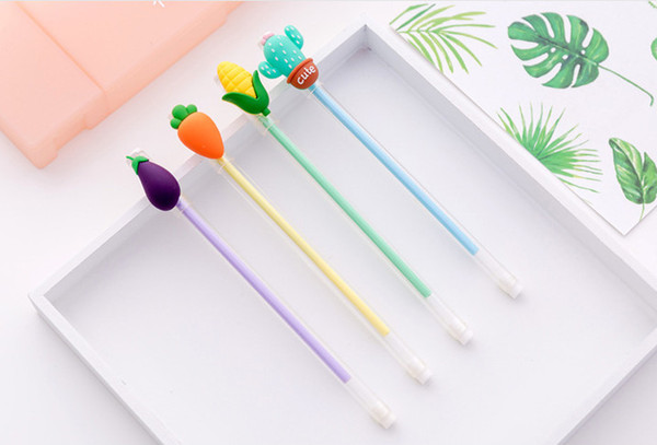 Best selling gel pensCreative stationery cactus potted shape student vegetable carrot neutral pen signature pen 281