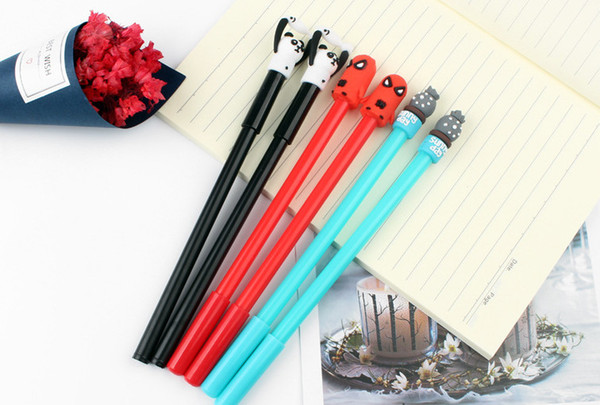 Best selling gel pens Korean Creative Soft Glue Superman Panda Cactus Style Neutral Pen Cartoon Student Pen283