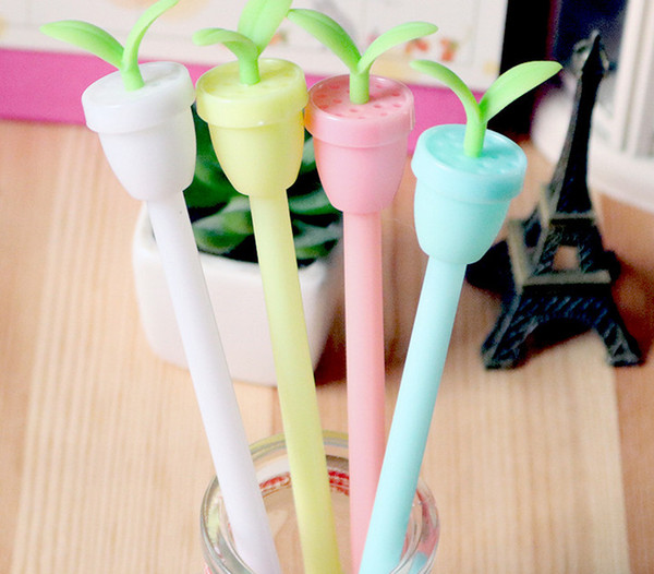 Best selling gel penCreative fragrance flowerpot cute neutral pen 0.5mm black pen signature pen student stationery296