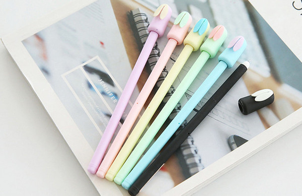 Best selling gel pens Makaron Lazy Rabbit Neutral Pen Student Stationery Cartoon Signature Pen Can Replace Pen Core325