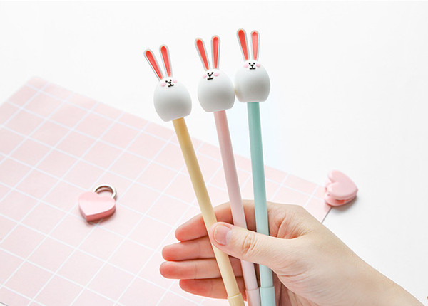 Best selling gel pens Cute cartoon Cartoon Meng Rabbit Neutral Pen 0.5mm Student Lovely Pet Plastic Creative Pen367