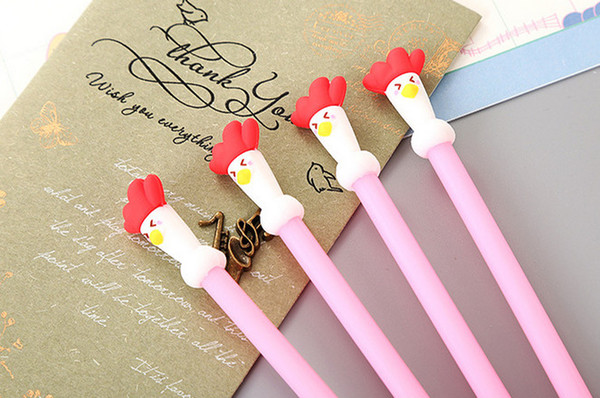 gel pens free shipping Creative Silicone Red-Headed Rooster Neutral Pen Cartoon Student Water Pen stationery 450