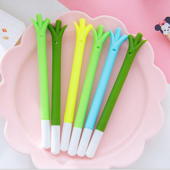 wholesale gel pens free shipping Lovely Student stationery prize scallion modelling soft silica gel neutral pen 0.38mm pen38