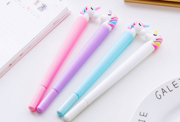 Best selling gel pens Candy Unicorn Neutral Pen Lovely Soft Rod Signature Pen Students Write Examination Pens329