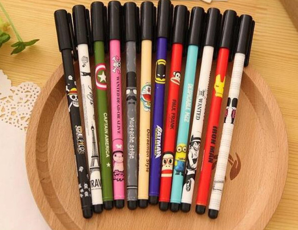 Best selling gel pens free shipping Cute printing animation Diamond Head neutral pen creative Black Signature Pen388