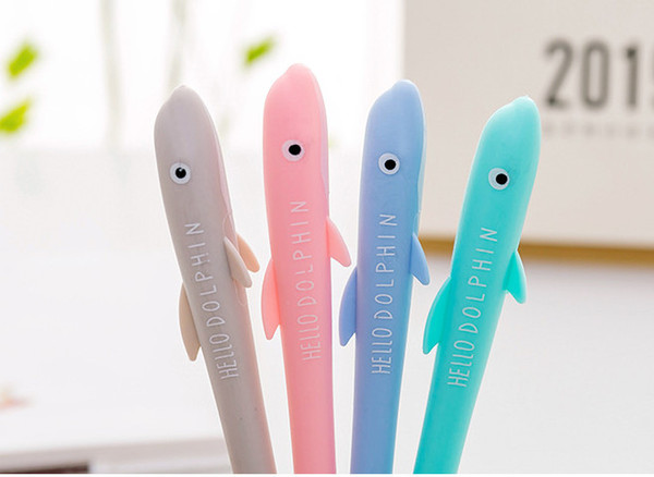 wholesale gel pens free shipping Korean Cute Creative Dolphin Neutral Pen Students Write Office Signatures 433