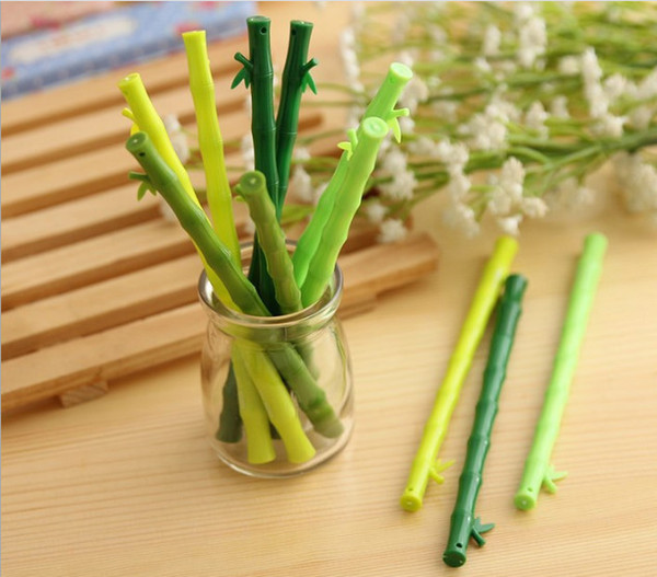 wholesale gel pens Creative green fresh bamboo modelling neutral pen cute stationery pen 0.38mm Black Signature PenGP8