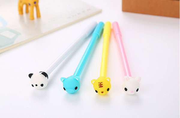 wholesale gel pens free shipping Cartoon Animal Modeling Neutral Pen Learning Office Silicone Head Water-borne Signature Pen448