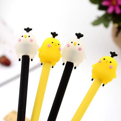 0.5mm 4 Kinds Black Ink Girl Heart Cute Creative Cartoon Ice Cream Fruit Chicken Fart Peach Student Writing Gel Pen Office School Stationery