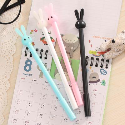 0.5mm 4 Kinds Black Ink Cute Creative Cartoon Rabbit Sunny Dolls Hamburger Super Hero Student Writing Gel Pen Office School Stationery