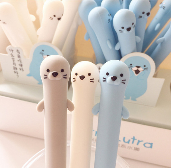 Best selling gel pens Cartoon silica gel neutral pen otter animal silica gel neutral pen 48 pieces a box 473