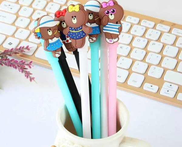 Best selling gel pensKorean cartoon neutral pen brown bear fruit ninja crazy ass silica gel cute creative neutral pen470