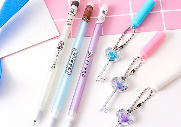 Best selling gel pens New Creative Plastic Cartoon Key Hanging Neutral Pen for Primary and Secondary School Students463