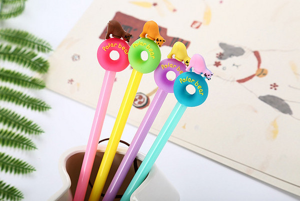 Best selling gel pens Creative polar bear neutral pen cute cartoon silica gel head student stationery water pen 440