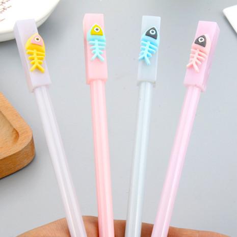 Best selling gel pens wholesale free shipping Creative Small Fish Neutral Pen Simple Fishbone Black Water-based Pen Stationery Supplies420