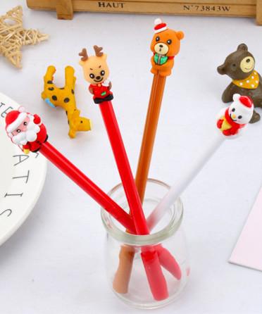 Best selling gel pens wholesale free shipping Creative Snowman Elk Bear Christmas Style Neutral Pen Student Pen423