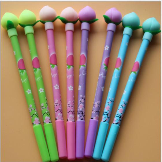 Best selling gel pen wholesale 120pcs\Lot free shipping Lovable Cartoon Erasable pen with small fresh peaches157