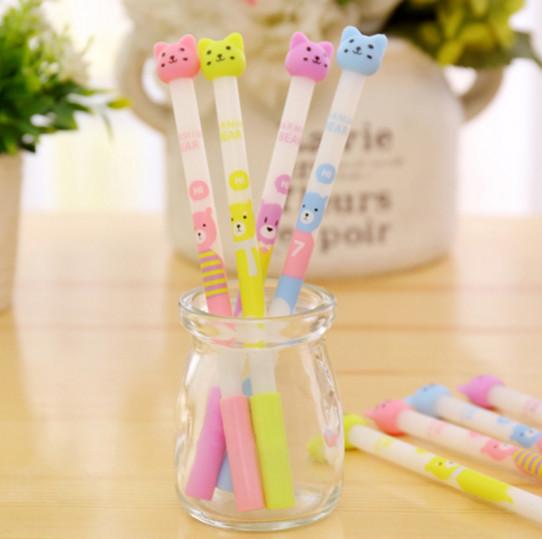 Best selling gel pen wholesale 120pcs\Lot free shipping Korean stationery can erasable signature pen creative cute little bear water pen 124