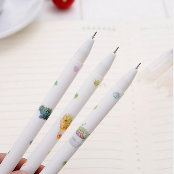 Best selling gel pen wholesale 120pcs\Lot free shipping Green plant fleshy neutral pen students gifts 152