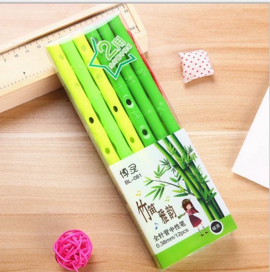 Best selling gel pen 120pcs\Lot free shipping Fresh bamboo Plant modeling neutral pen rhyme signature water pen2-80