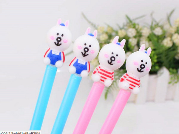 Best selling gel pen wholesale 120pcs\Lot free shipping Cute cartoon Korean rabbit neutral pen 0.5 black ink pen322