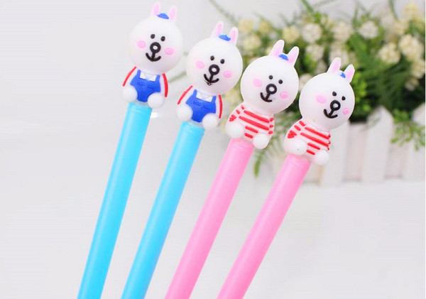 Best selling gel pen wholesale 120pcs\Lot free shippingCute cartoon Korean rabbit neutral pen 0.5 black ink pen322