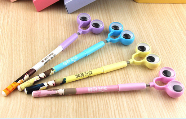 Factory directly gel pen free shipping 100pcs\lot neutral pen cute cartoon Cartoon frog big eyes office pens270