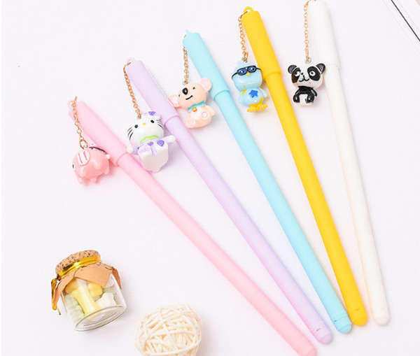 Best selling gel pens 100pcs\Lot free shipping Cartoon cuddly animal pendant stylus neutral ink pen 339