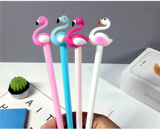 Best selling gel pen wholesale free shipping Creative Flamingo Style Neutral Pen Small Swan Silicone Signature Pen2-412