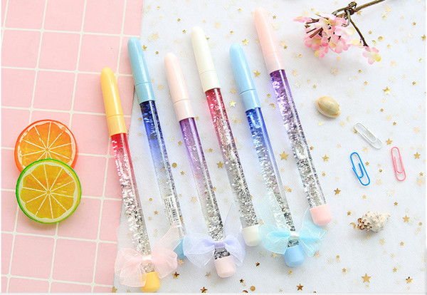 Best selling gel pens wholesale Colorful quicksand neutral pen Korean little fresh and lovely fairy magic stick358