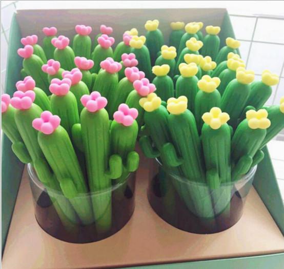 Best selling gel pen wholesale 48pcs\Lot free shipping Creative modeling Neutral pen of cactus Black GP109