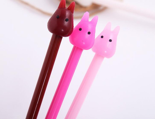 Drop Shipping Cartoon Cute Jelly Cat Black 0.5mm 240pcs/lot Neutral Pen 16cm Four Colore Gel Ink Pen GP219