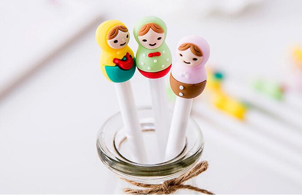 Free Shipping Wholesale Supply Cute Doll Style Neutral Pen Gel Ink Pen 180pcs/lot Stylus Pen 0.38mm 18cm GP294