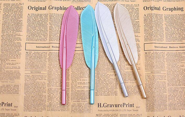 Free Shipping Wholesale Supply Craft Retro Style Neutral Feather 18.8x11.5cm 0.38mm 144pcs/lot Gel Ink Pen GP260