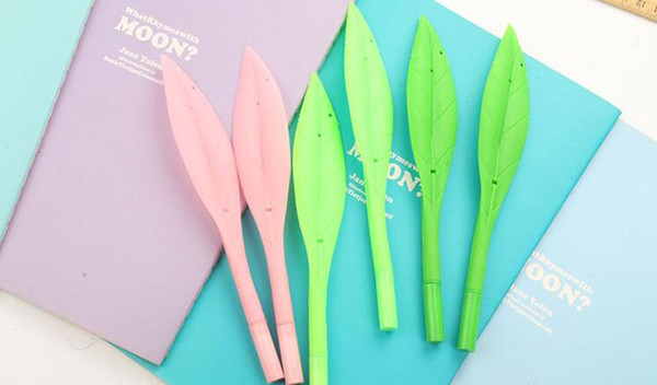 Wholesale Supply Free Ship Character Imitation Banana Leaf Neutral Pen Cartoon Leaf 19cm 0.3mm 180pcs/lot Three Colores Ballpoint Pen GP258