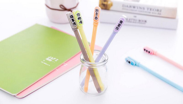 Drop Shipping Wholesale Price Creative Small Fresh Jelly Color
8000
 Funny Text 16.2cm Neutral Pen 180pcs/lot Gel Ink pen GP230