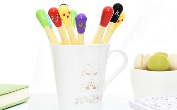 The Cartoon Match Head Is Easy To Wipe With 0.38mm 6Styles 16cm 180pcs/lot A Neutral Pen Gel Ink Pen GP203